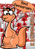 Le kangourou festif pour un anniversaire